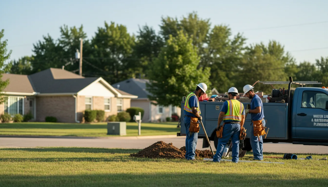 Residential water line and bathroom plumbing service in Hartly, DE